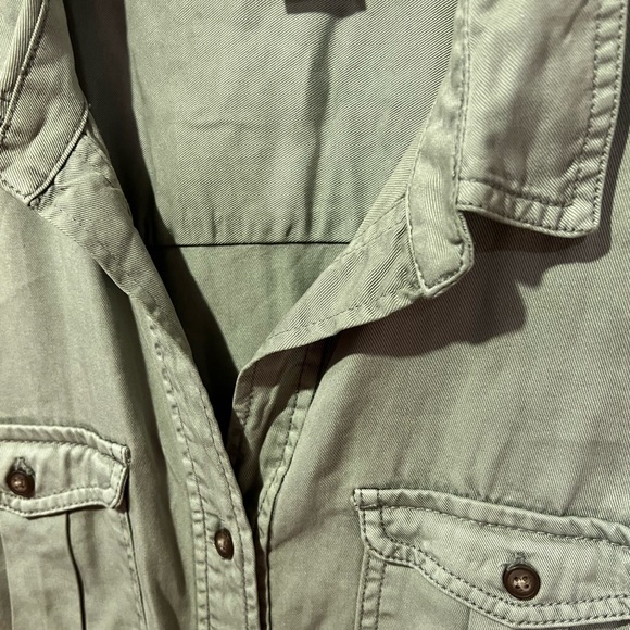 C & C CALIFORNIA WOMEN’S SHIFT DRESS, LIGHT ARMY GREEN, WAIST TIE, SIZE LARGE - Picture 9 of 11